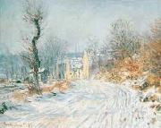 Claude Monet Road to Giverny in Winter oil painting picture wholesale